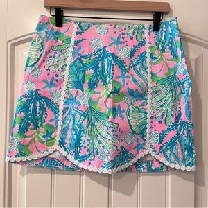 NWTLilly Pulitzer Vibrant Pink and Blue Patty Skirt Mandevilla Baby Skort Sz. 8